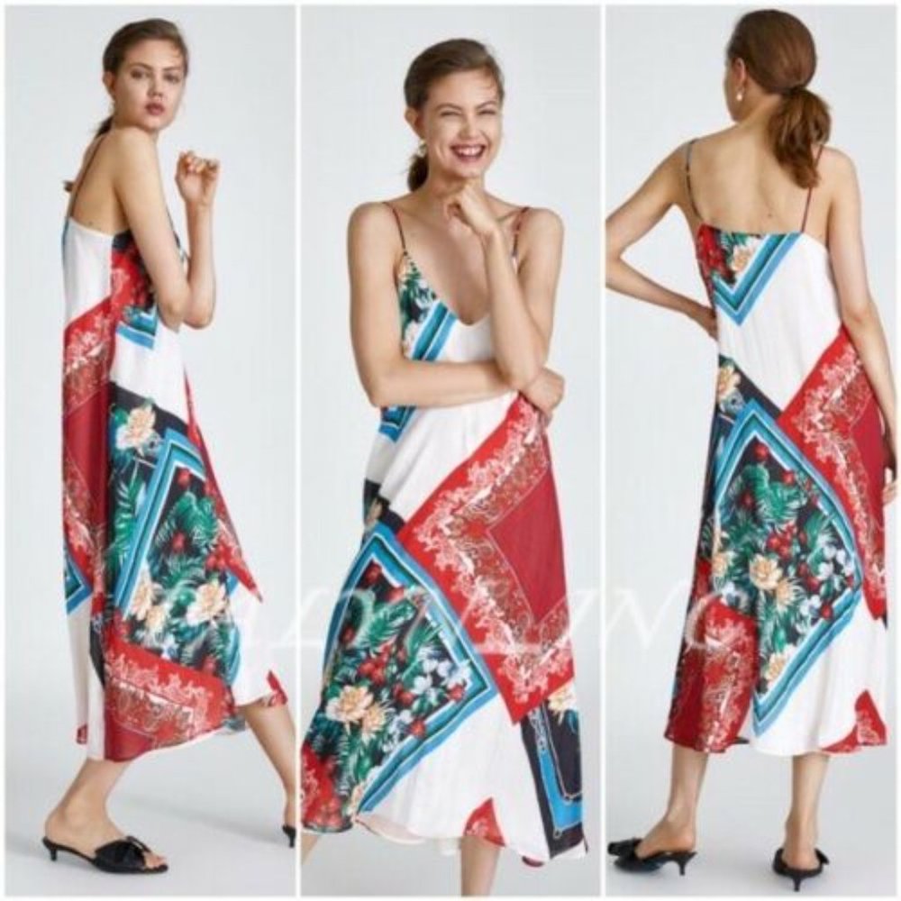 ❤️❤️ZARA PRINTED DRESS WITH STRAPS